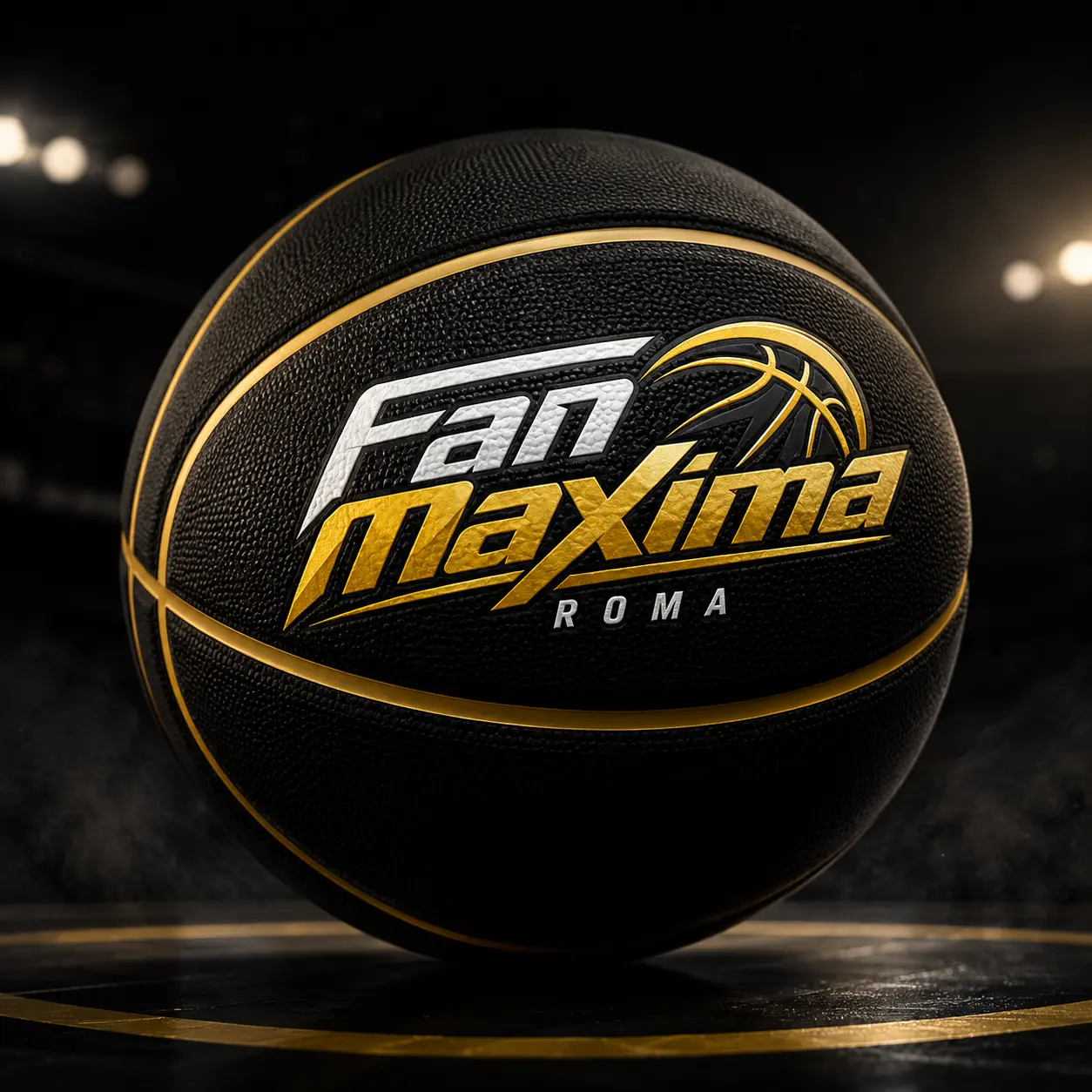 Pallone da basket nero Fan Maxima Roma